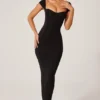 Dolcezza Sweetheart Neckline Maxi Dress in Black