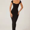 Dolcezza Sweetheart Neckline Maxi Dress in Black