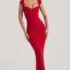 Dolcezza Sweetheart Neckline Maxi Dress in Red