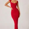 Dolcezza Sweetheart Neckline Maxi Dress in Red