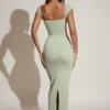 Dolcezza Sweetheart Neckline Maxi Dress in Sage Green