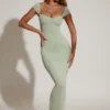 Dolcezza Sweetheart Neckline Maxi Dress in Sage Green