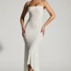 Dole Embellished Handkerchief Hem Maxi Dress in White