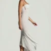 Dole Embellished Handkerchief Hem Maxi Dress in White