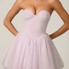 Dottie Tulle Corset Mini Dress in Lilac