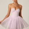 Dottie Tulle Corset Mini Dress in Lilac