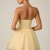 Dottie Tulle Corset Mini Dress in Yellow