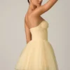 Dottie Tulle Corset Mini Dress in Yellow