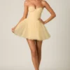 Dottie Tulle Corset Mini Dress in Yellow