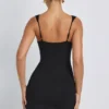 Dove Modal Sweetheart Neckline Bodycon Mini Dress in Black