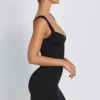 Dove Modal Sweetheart Neckline Bodycon Mini Dress in Black