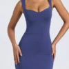 Dove Modal Sweetheart Neckline Bodycon Mini Dress in Navy