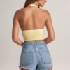 Drew Modal Halterneck Top in Lemon Sherbet