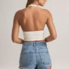 Drew Modal Halterneck Top in White