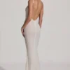 Duhamel Embellished Backless Maxi Dress in White