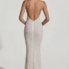 Duhamel Embellished Backless Maxi Dress in White