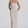 Duhamel Embellished Backless Maxi Dress in White