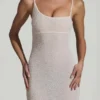 Duhamel Embellished Backless Maxi Dress in White