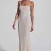 Duhamel Embellished Backless Maxi Dress in White