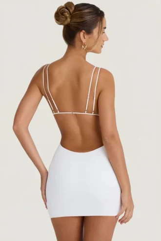 Eartha Cut-Out Open-Back Mini Dress in White