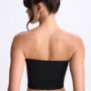 Edie Modal Twist-Front Bandeau Top in Black