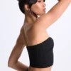 Edie Modal Twist-Front Bandeau Top in Black