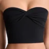 Edie Modal Twist-Front Bandeau Top in Black