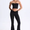 Edie Modal Twist-Front Bandeau Top in Black