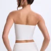 Edie Modal Twist-Front Bandeau Top in White