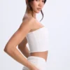 Edie Modal Twist-Front Bandeau Top in White