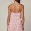 Edita Embellished Bandeau A-line Mini Dress in Ballet Pink