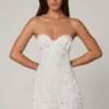 Edita Embellished Bandeau A-line Mini Dress in White