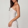 Edita Embellished Bandeau A-line Mini Dress in White