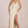Elanora Deep V-Neck Maxi Dress in Ivory