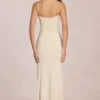 Elanora Deep V-Neck Maxi Dress in Ivory