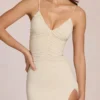 Elanora Deep V-Neck Maxi Dress in Ivory