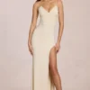 Elanora Deep V-Neck Maxi Dress in Ivory