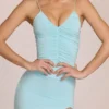 Elanora Deep V-Neck Maxi Dress in Soft Aqua