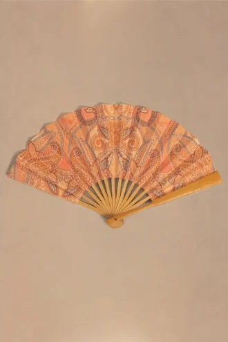 Elaraine Folding Hand Fan in Paisley Print