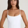 Elba Strappy Halterneck Corset Top in White