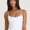 Elba Strappy Halterneck Corset Top in White