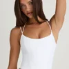 Elba Strappy Halterneck Corset Top in White