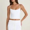 Elba Strappy Halterneck Corset Top in White