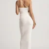 Elena Textured Jersey Low-Rise Maxi Skirt in White