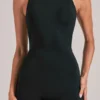 Elin High-Neck Romper in Black