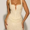 Eliora Embellished Draped Midaxi Dress in White