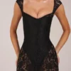 Elisa Sweetheart-Neck Maxi Dress in Black