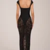 Elisa Sweetheart-Neck Maxi Dress in Black