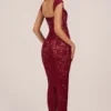 Elisa Sweetheart-Neck Maxi Dress in Cherry Red
