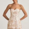 Eliselle Embellished Strapless Corset Mini Dress in Ivory